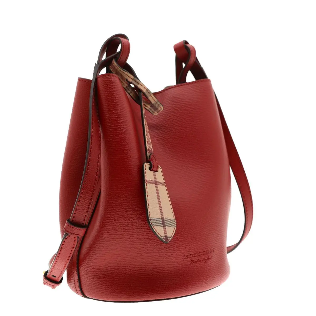 Burberry Lorne Crossbody Bucket Bag Red House Check