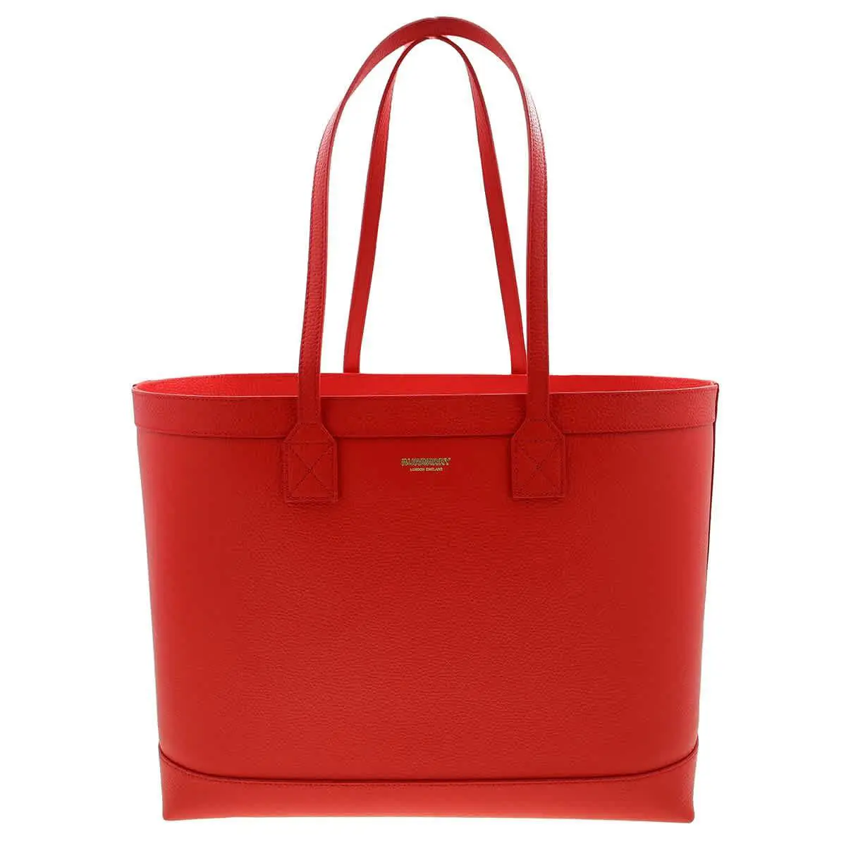 Burberry MD London Nova Check Tote Bag Red Medium 8084599 - Red, Exterior: Bright Red