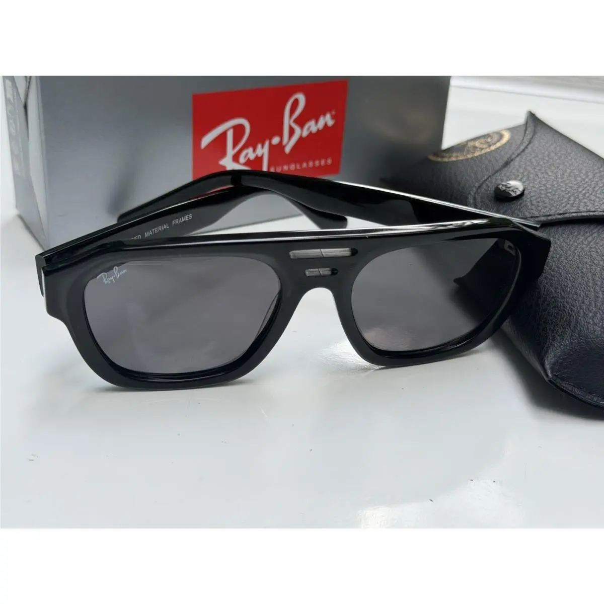 Ray-ban RB4397 667771 Corrigan Bio Polished Black Dark Gray Sunglasses 54mm
