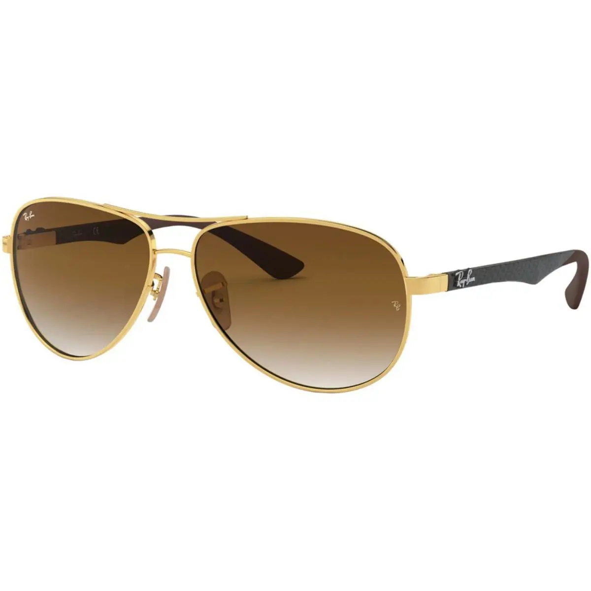 Ray-ban Men`s Carbon Fibre Polished Arista Gold/light Brown 58mm Sunglasses