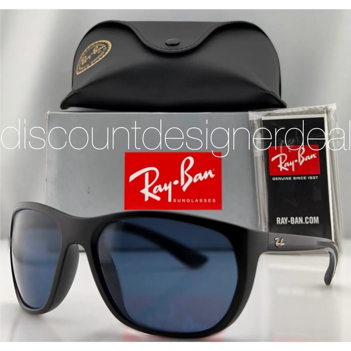 Ray-ban Sport Sunglasses Matte Black Blue Lens Men’s 61mm Designer RB4307 601S80