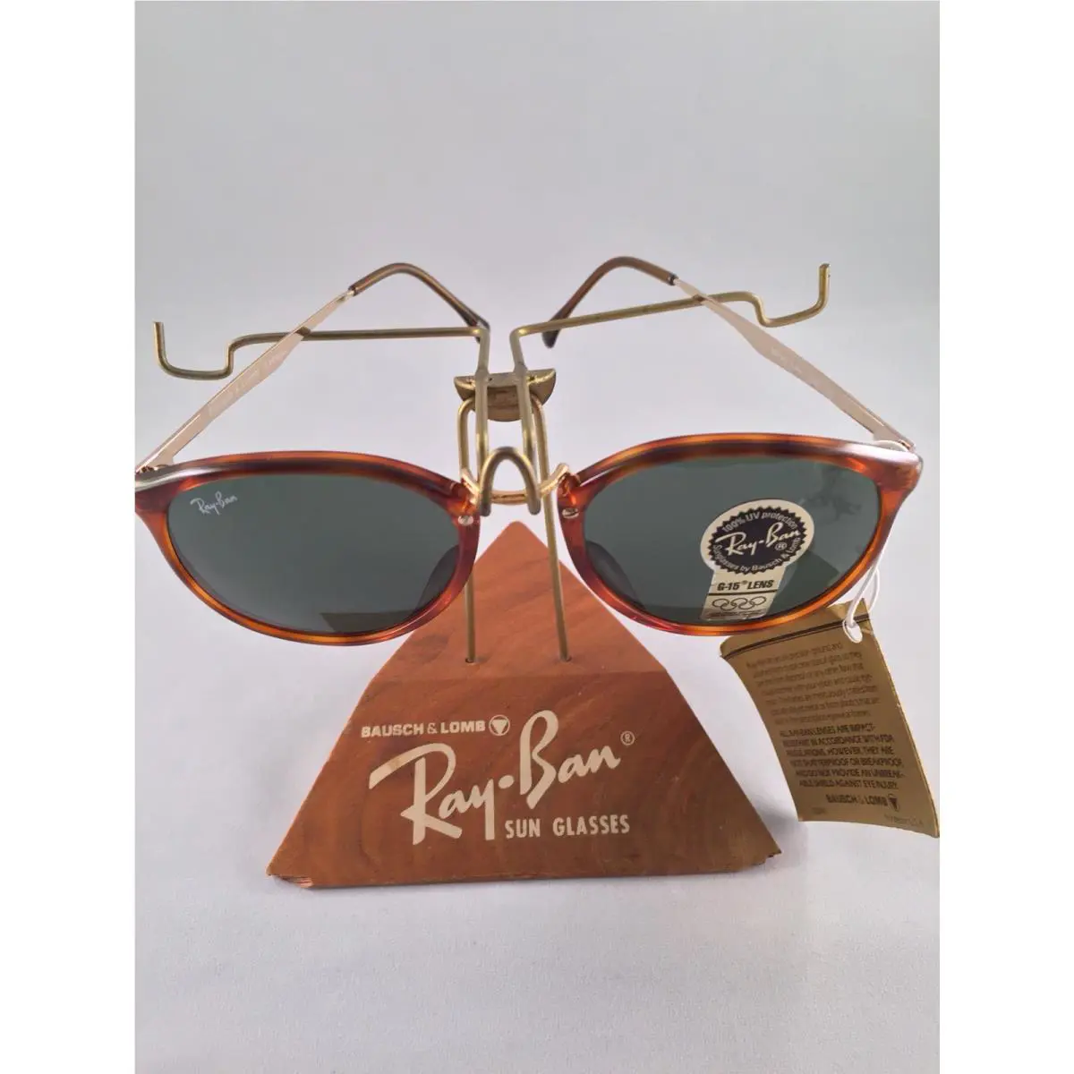 Vintage Ray Ban Bausch and Lomb Lebeau Brown Tortoise Oversized Round Sunglasses