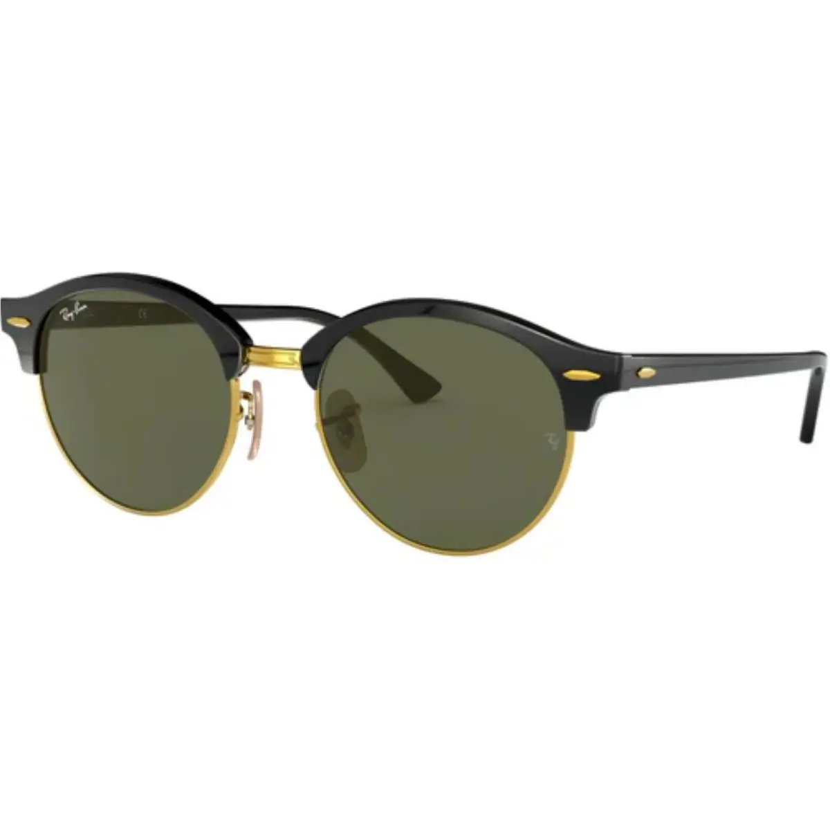 Ray-ban Adult Clubround Classic Polished Black/G-15 Green 51mm Sunglasses - Frame: Polished Black, Lens: G-15 Green