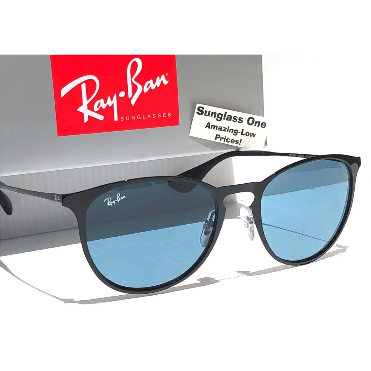 Ray Ban Erika Metal Black Evolve Photochromic Green Blue Sunglass RB 3539 002/Q5
