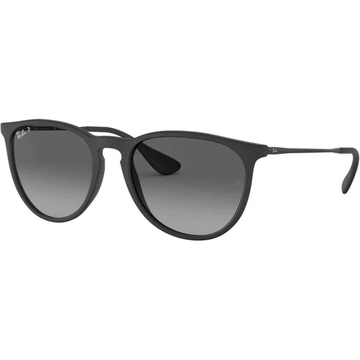 Ray-ban Women`s Erika Color Mix Polarized Rubber Black/grey 54mm Sunglasses - Frame: Matte Rubber Black, Lens: Grey
