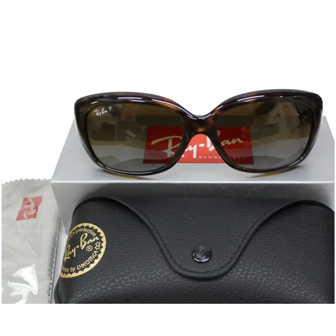 Ray-ban Jackie Ohh Tortoise Brown Gradient Polarized Lens RB4101 58mm Sunglasses - Frame: Brown, Lens: Brown