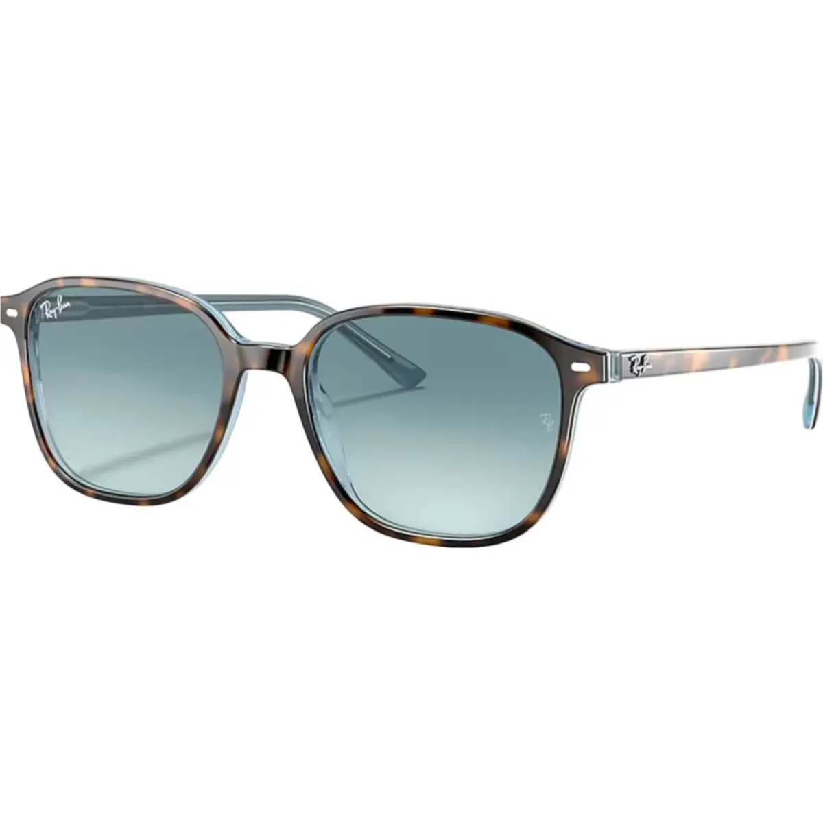 Ray-ban Adult Leonard Polished Havana On Light Blue/blue 53mm Sunglasses