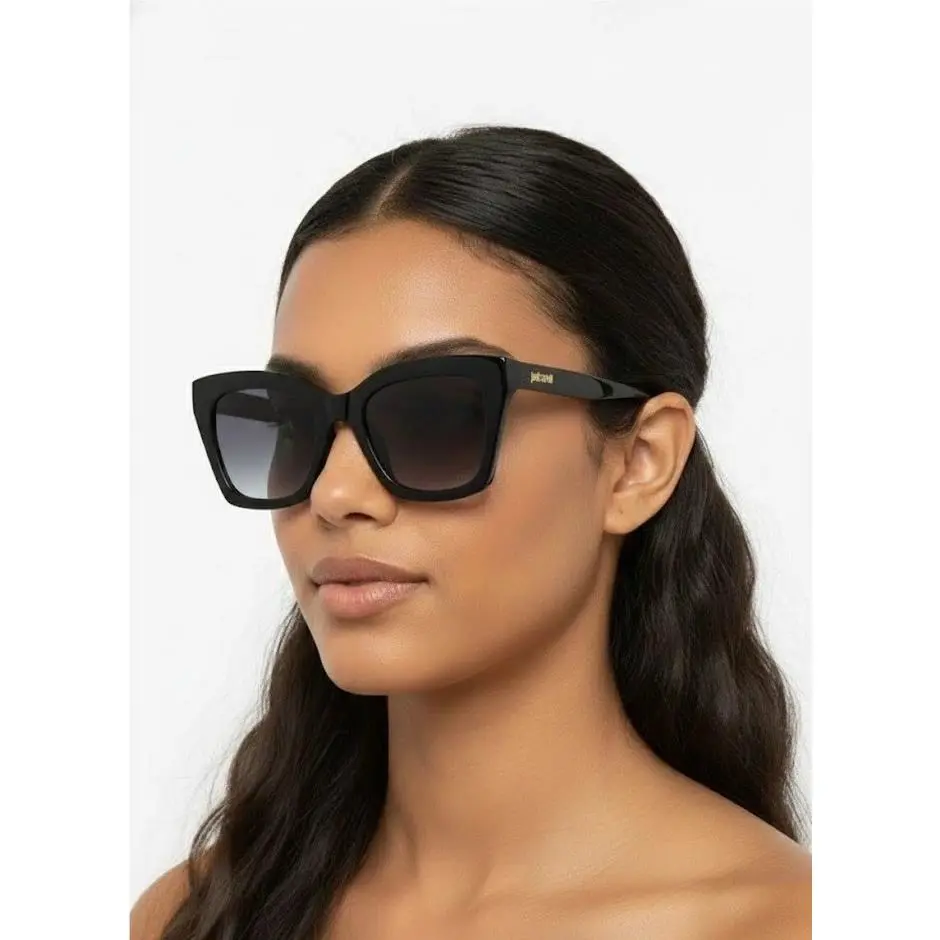Just Cavalli Women 52mm Cat Eye Sunglasses Black Black Smoke