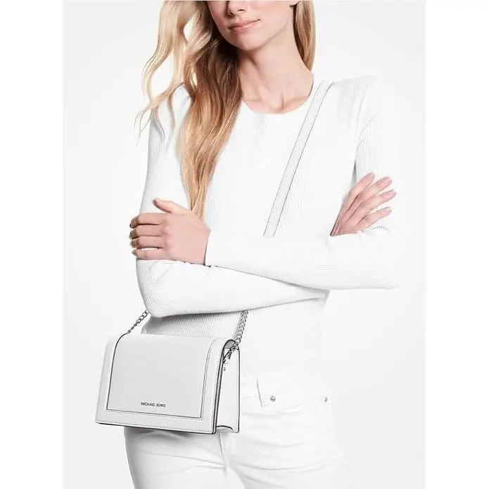 Michael Kors Jet Set Large Saffiano Leather Crossbody Bag Black or White