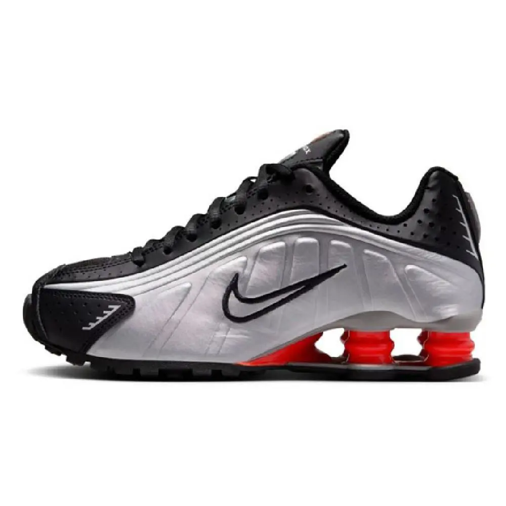 Big Kid`s Nike Shox R4 Metallic Silver CW2626 005 - Metallic Silver
