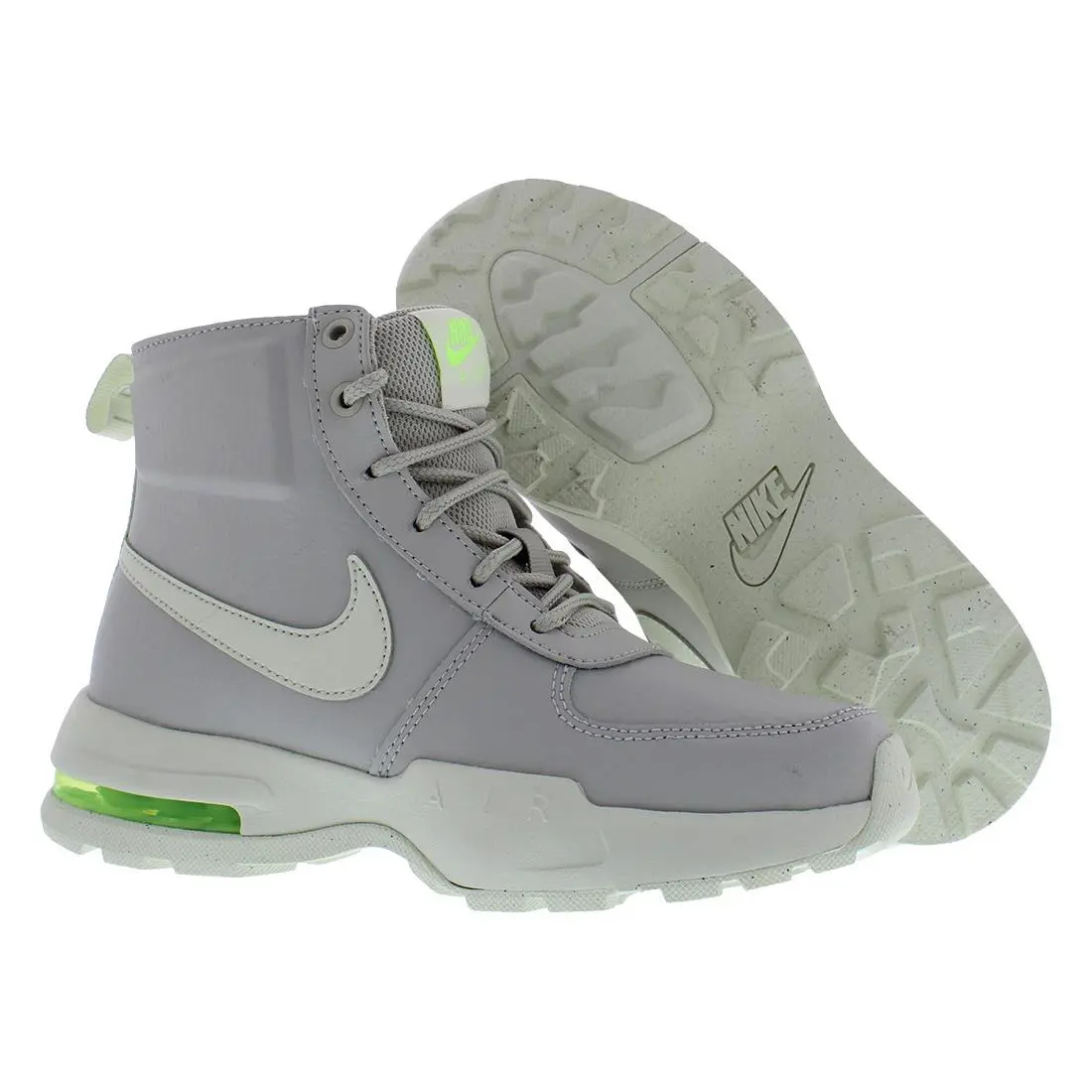 Nike Air Max Goaterra 2.0 Leather Boot GS Girls Shoes Size 4.5 Color: Light - Light Iron Ore/Sea Glass, Main: Grey