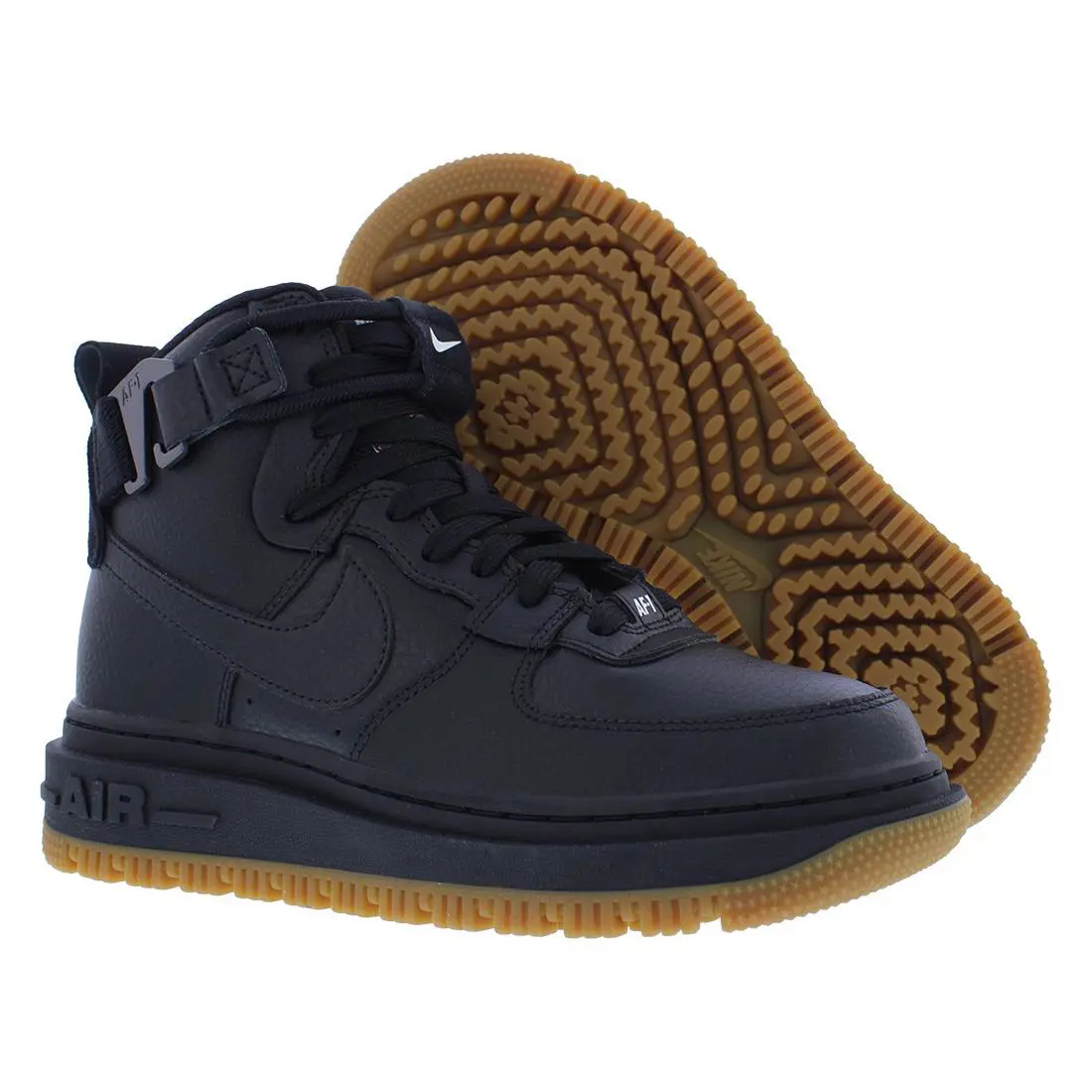 Nike Air Force 1 High Utility 2.0 Leather Boot Womens Shoes - Black/Summit White/Orange, Main: Black