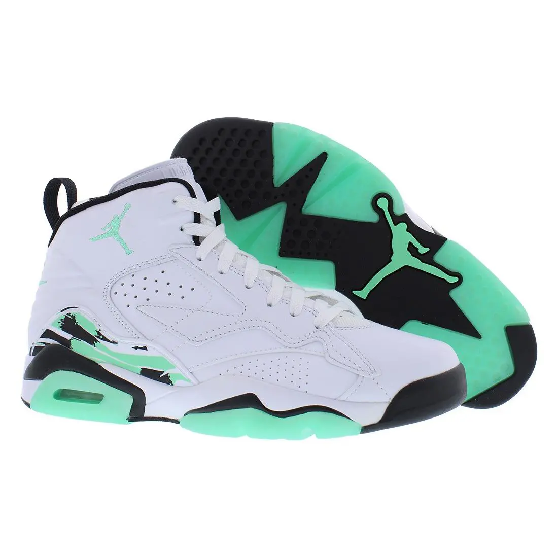 Nike Jordan Mvp Leather Mens Shoes - White/Green Glow/Black, Main: White