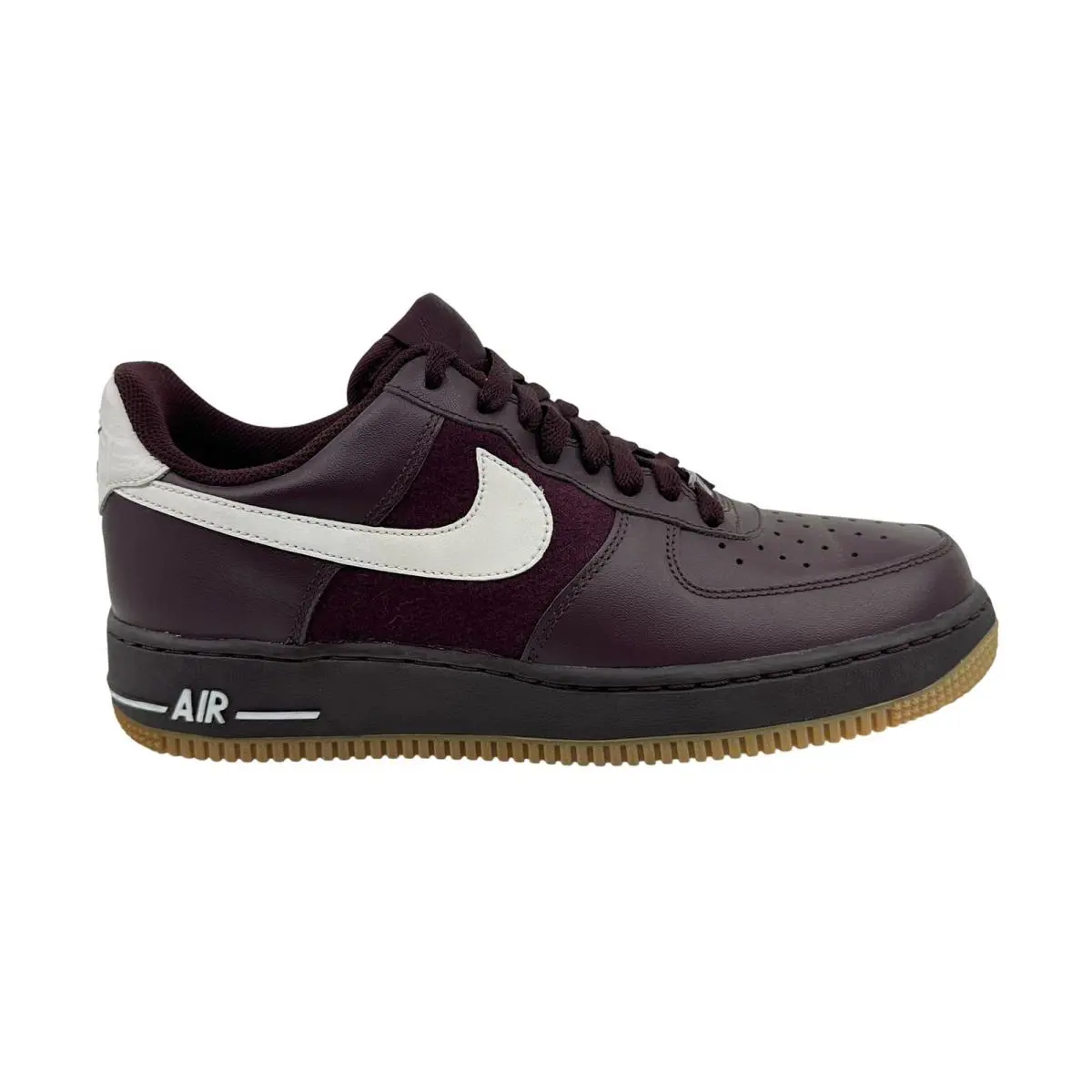 Nike Air Force 1 `07 Burgundy White Brown Mens Athletic Sneaker - Purple, Manufacturer: Burgundy White Brown