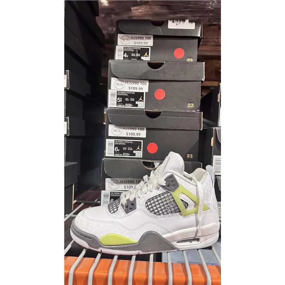 Nike shoes - Youth Nike Air Jordan 4 Retro (GS) White/LT Lemon Twist 7