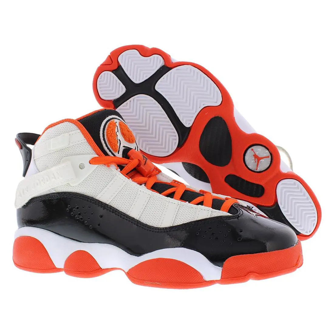 Nike Jordan 6 Rings GS Boys Shoes - White/Team Orange/Black-Sail, Main: Off-White