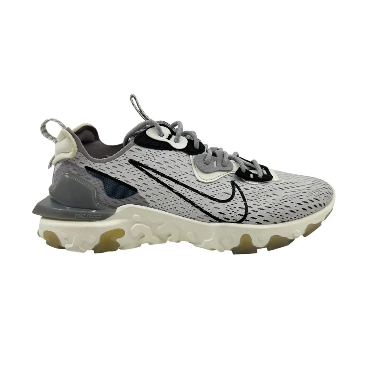 Nike React Vision Vast Grey Black White Mens Athletic D/ms/x Sneaker - Gray, Manufacturer: Vast Grey Black White
