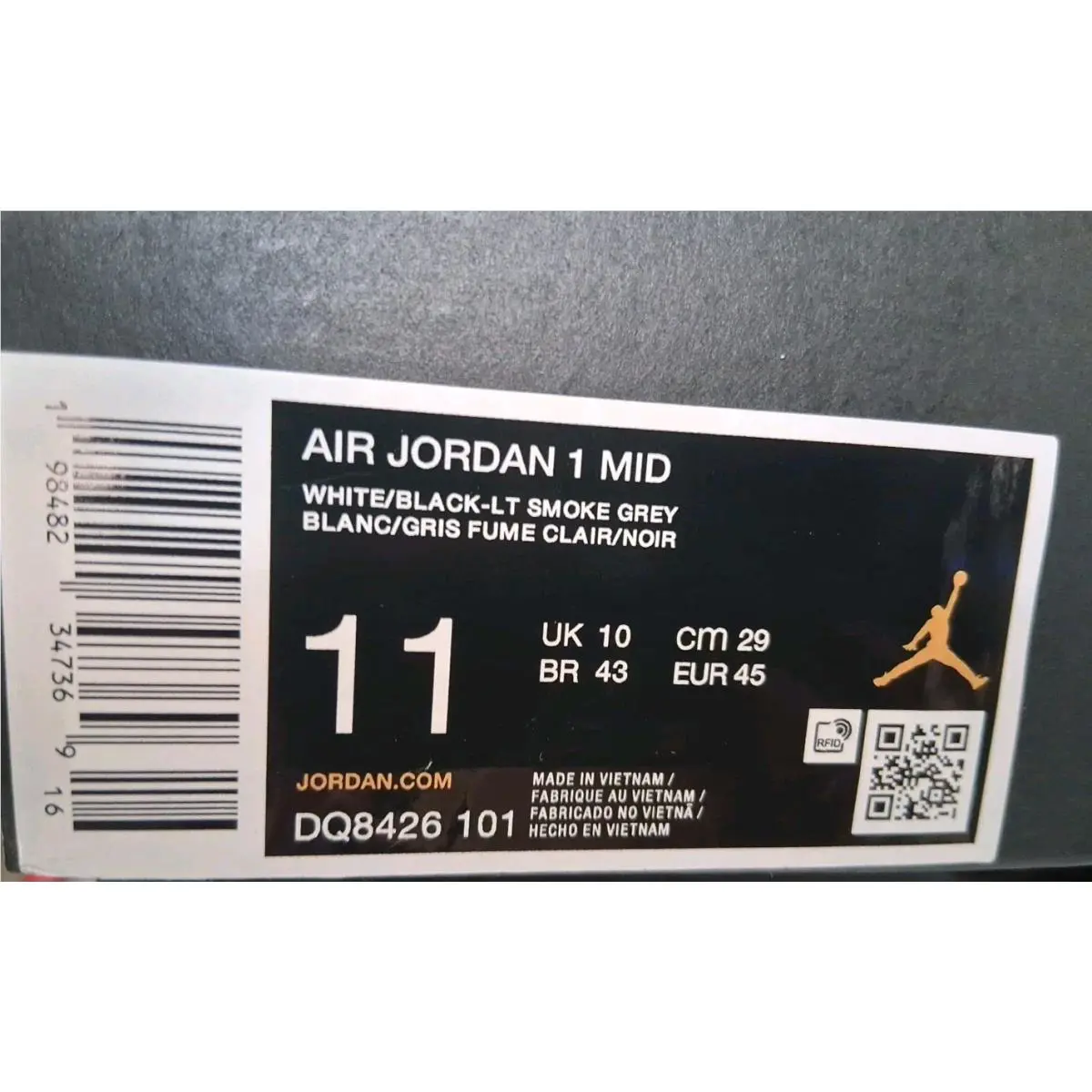 Nike shoes - Air Jordan 1 - Air - DQ8426-101 - White/Black- Light Smoke Grey 8
