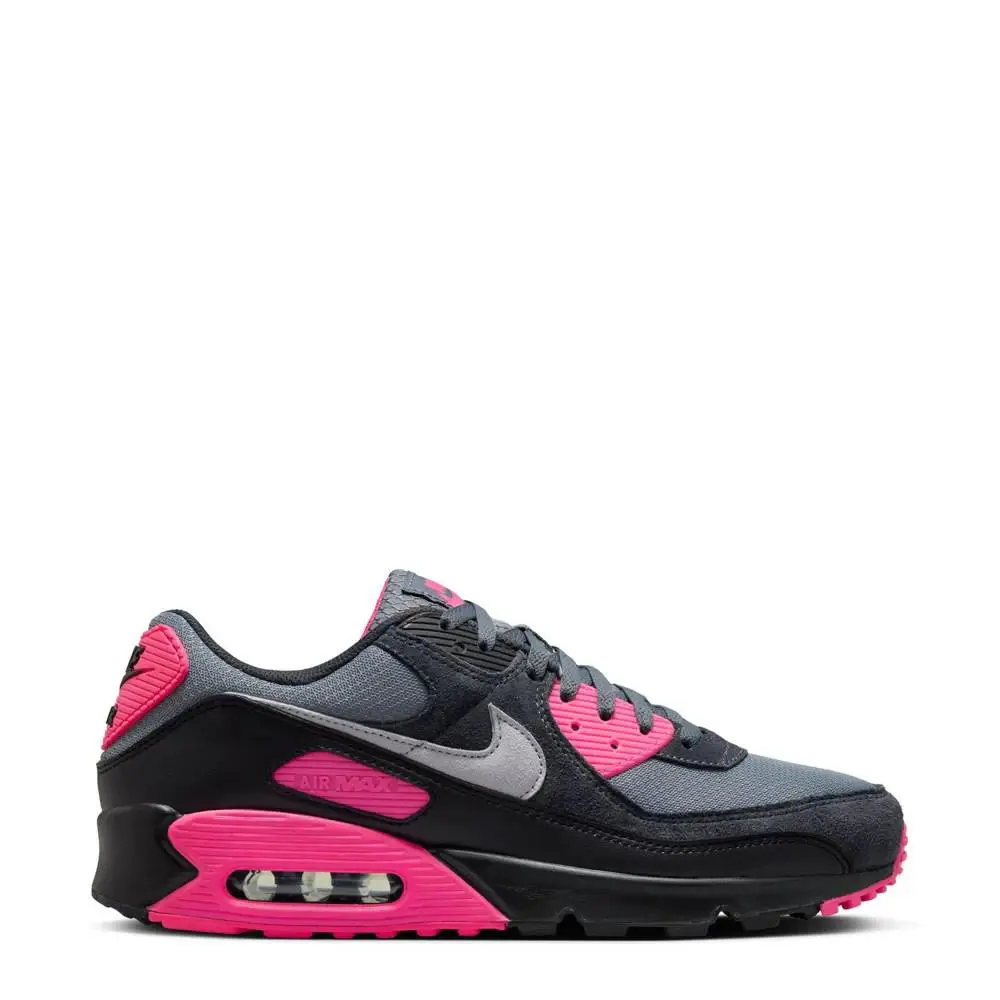 Men`s Nike Air Max 90 Swoosh Casual Shoes Olive Gray Pink Black - Multicolor