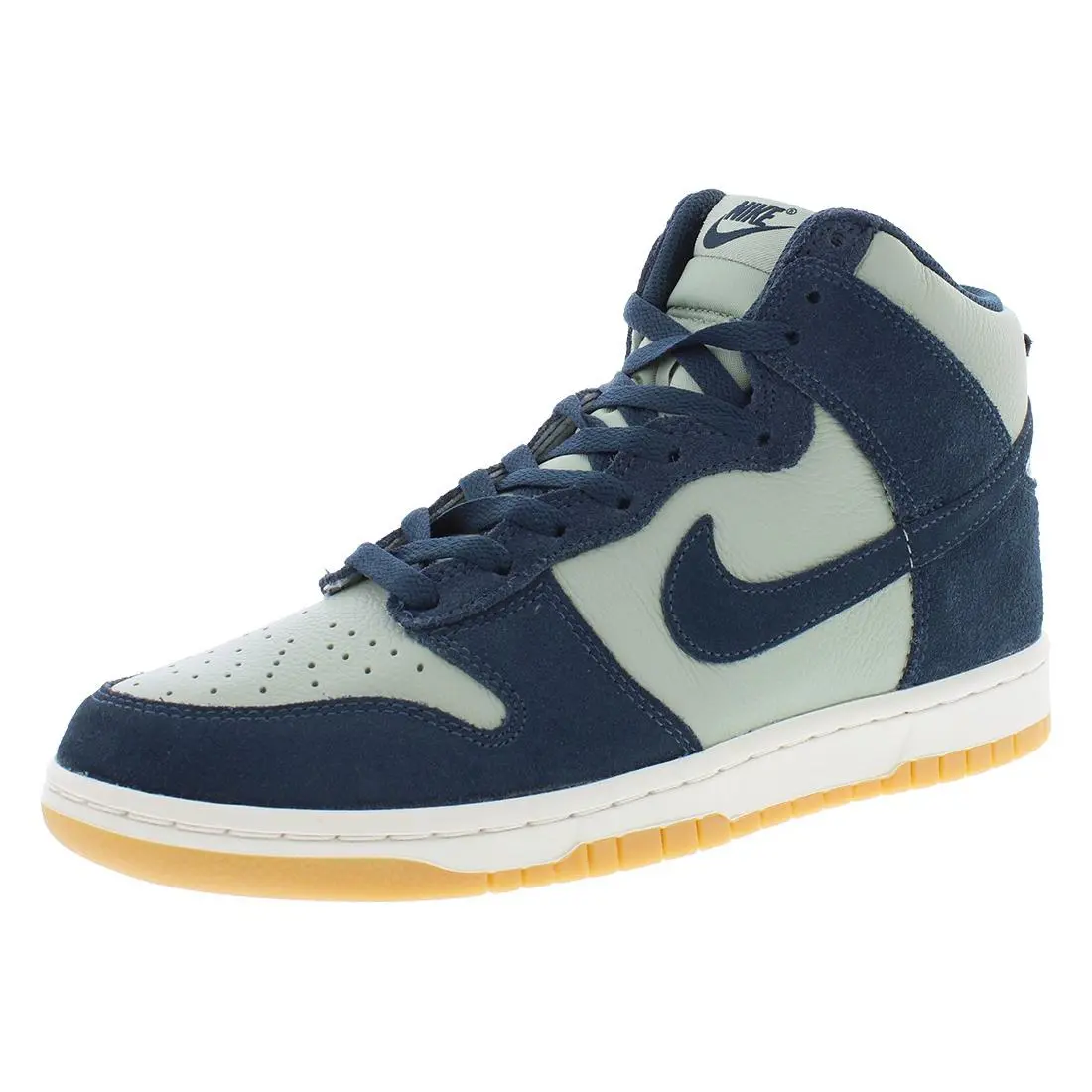 Nike Dunk High Retro SE Leather Mens Shoes - Jade Horizon/Armory Navy, Main: Blue