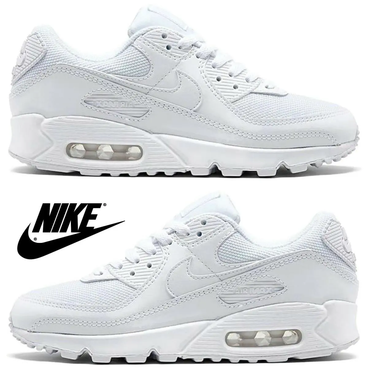 Nike shoes - Nike Air Max 90 - Air Max - White, Manufacturer: White/White/Wolf Grey 3