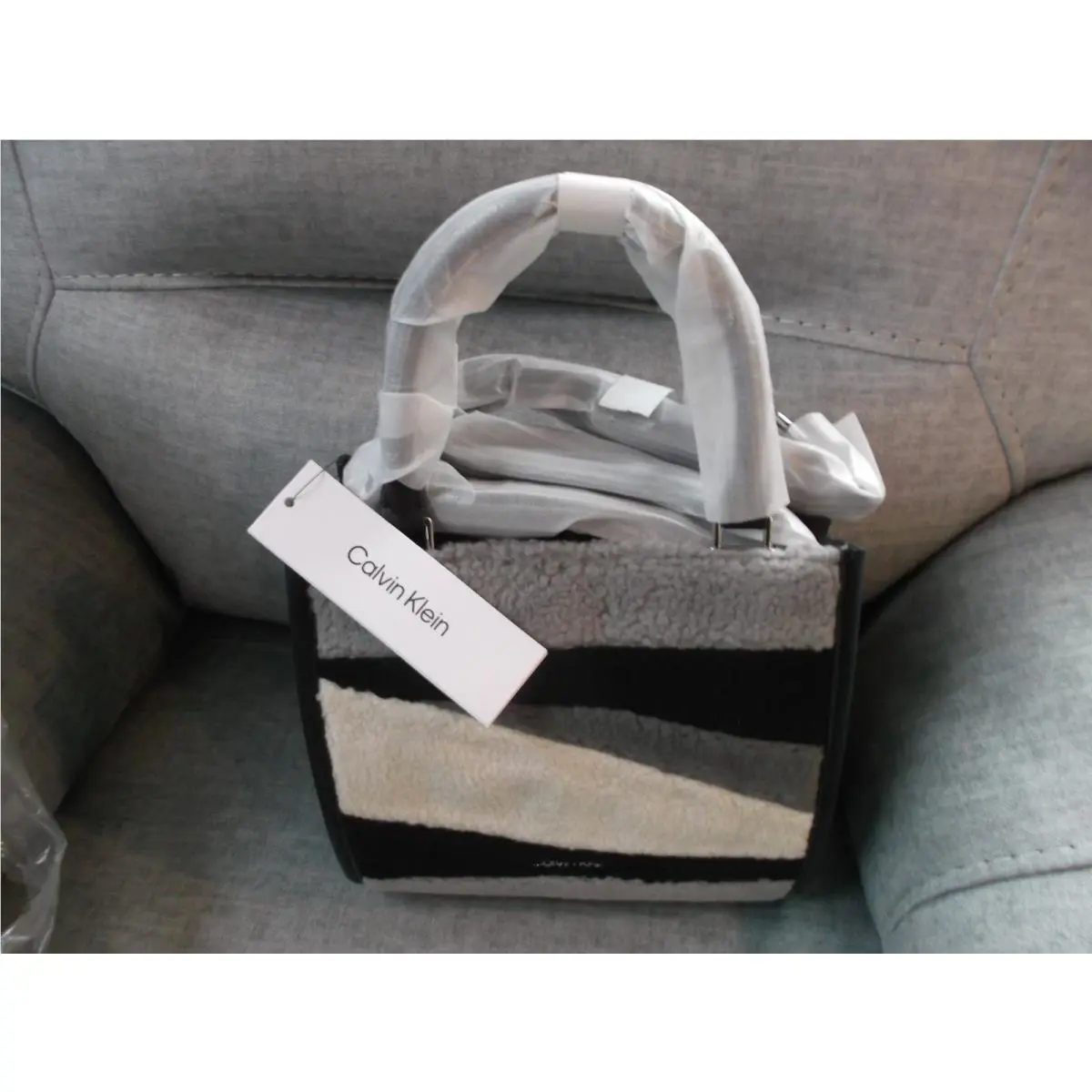 Calvin Klein Moon Shearling Triple Compartment Convertible Satchel