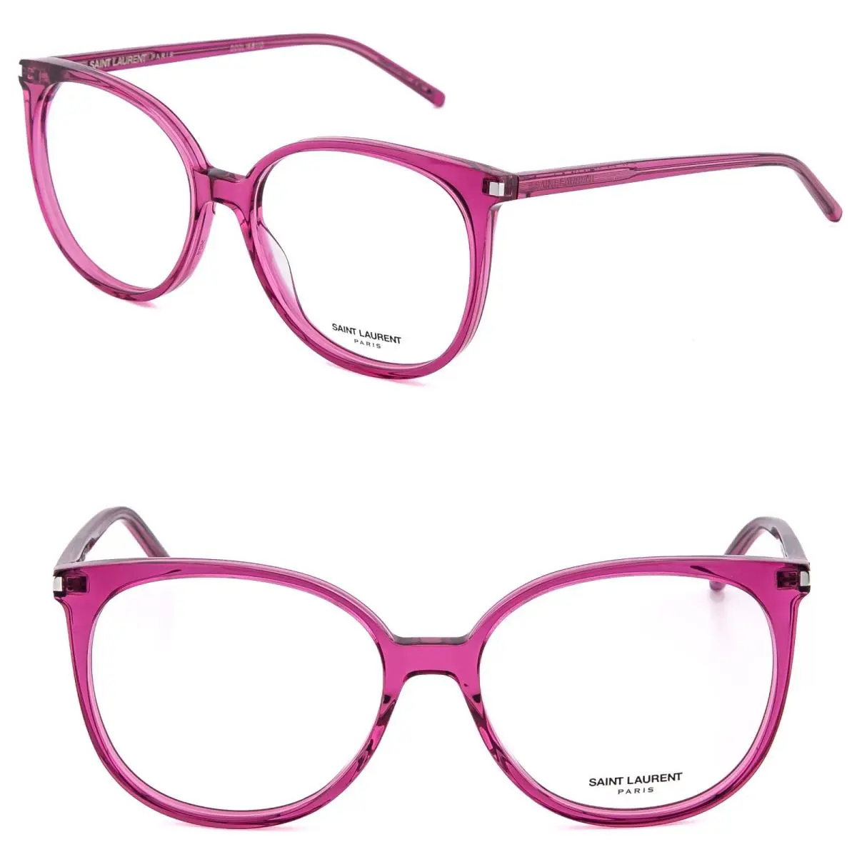 Saint Laurent 39 Ysl SL39 Crystal Pink Classic Eyeglasses Optical Frame 53mm 012 by Yves Saint Laurent