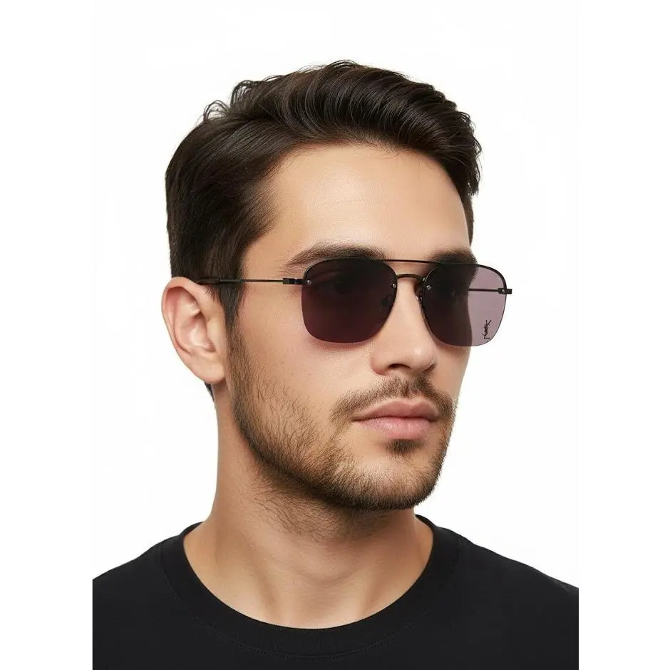 Saint Laurent Women 57mm Aviator Sunglasses Black Black Black