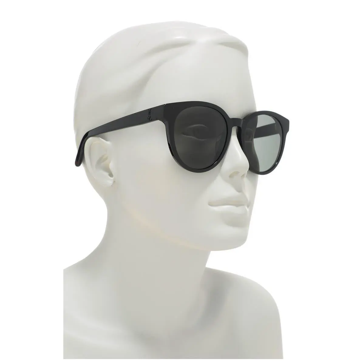Saint Laurent Men Round 56mm Sunglasses Shiny Black