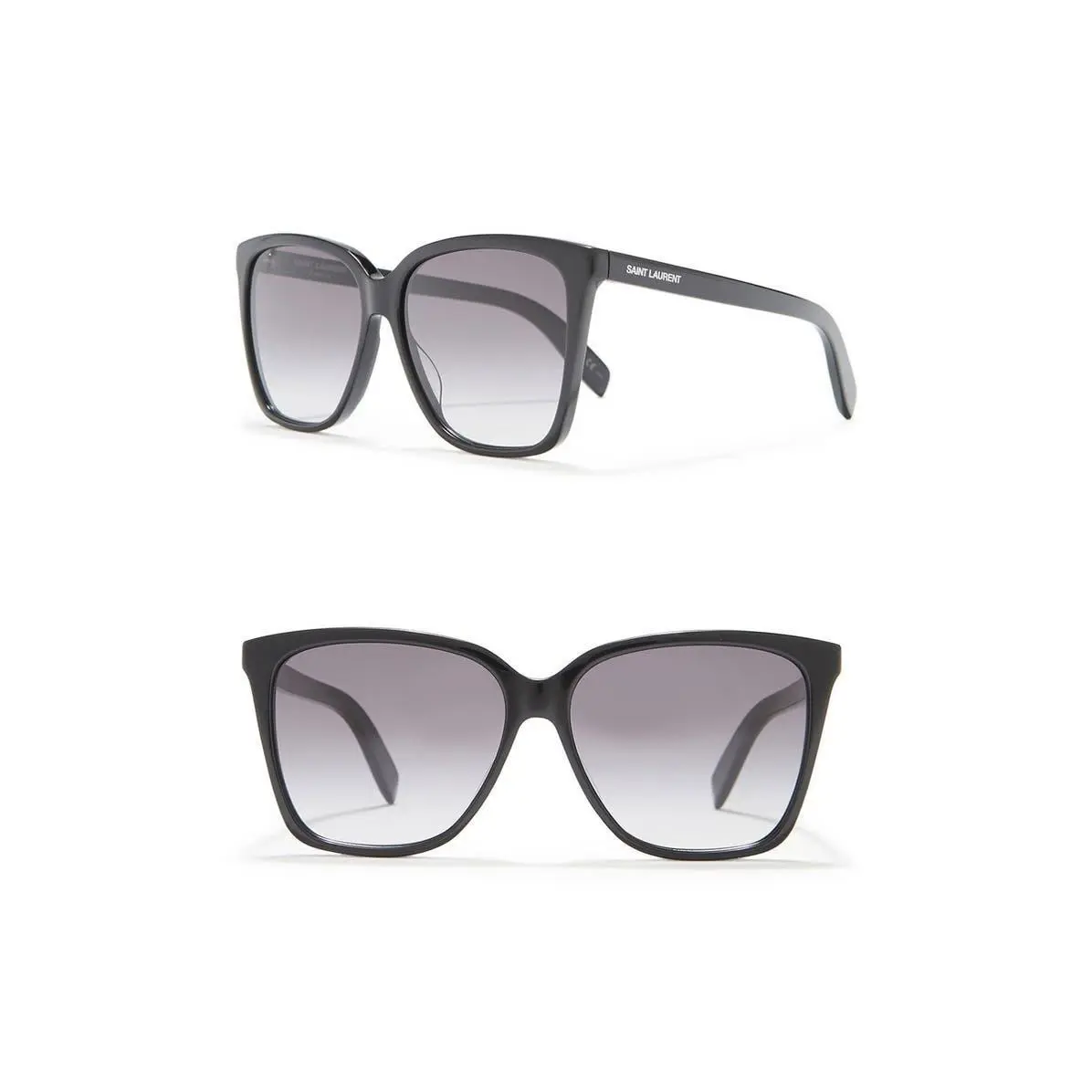 Saint Laurent Men Square 56mm Sunglasses Black Black Grey