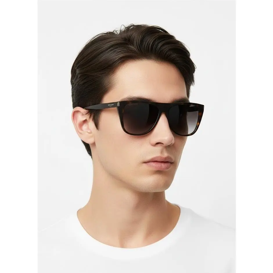 Saint Laurent Women 58mm Square Sunglasses Havana Grey