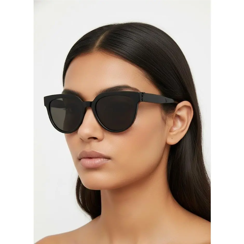 Saint Laurent Women 55mm Cat Eye Sunglasses Black Black Black/blk