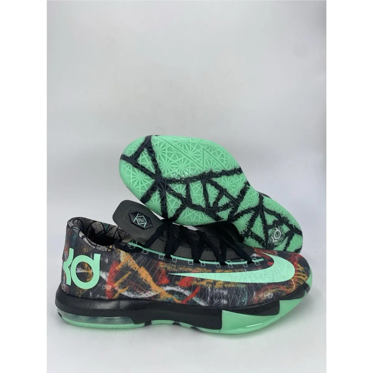 Nike KD VI Multi Color Green Glow Black FQ8356 900 Men`s Size 11