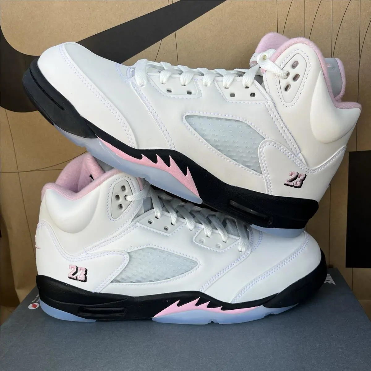 Nike shoes - Air Jordan 5 - Air - HQ7980-102 - White/Medium Soft Pink/Black 0