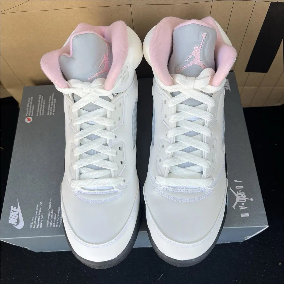 Nike shoes - Air Jordan 5 - Air - HQ7980-102 - White/Medium Soft Pink/Black 3