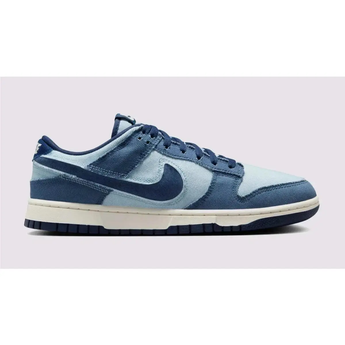 Men`s Size 9.5 Nike Dunk Low Retro Low Light Armory Blue Denim Shoes HF3141-400