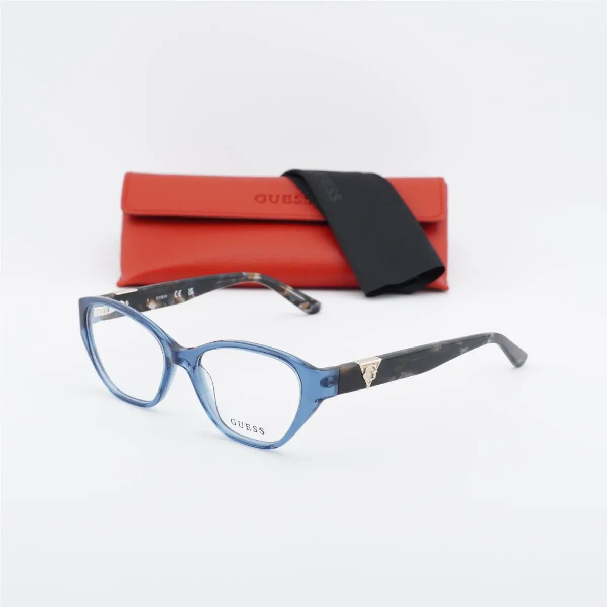 Guess GU50162 090 Shiny Blue 51mm Eyeglasses