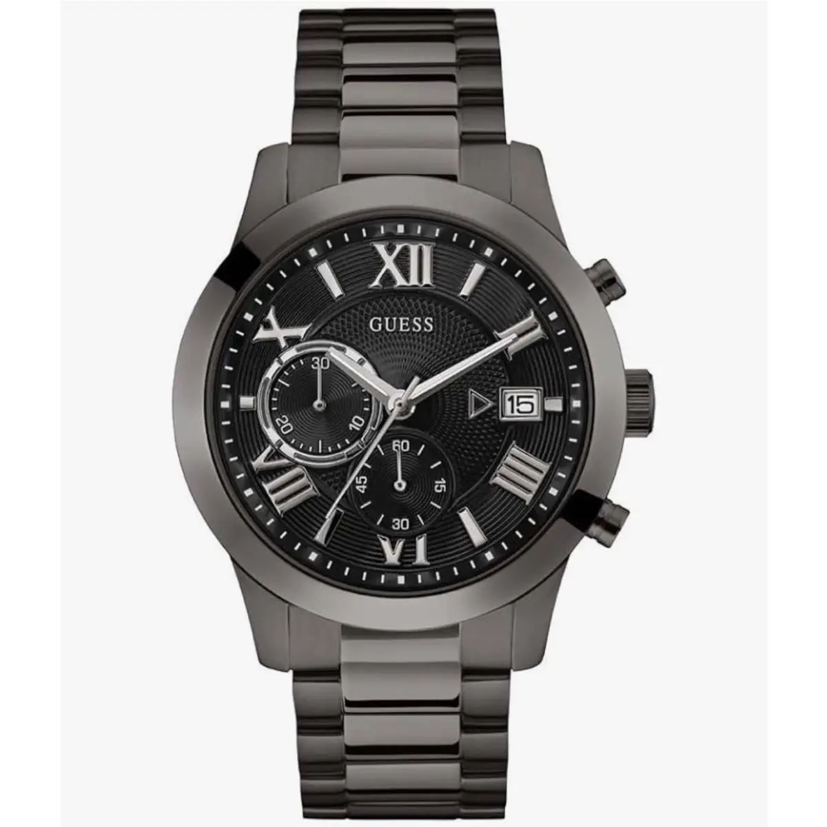 Guess Men Quartz Watch with Stainless Steel Strap Gunmetal 21.5 Model: U0668G