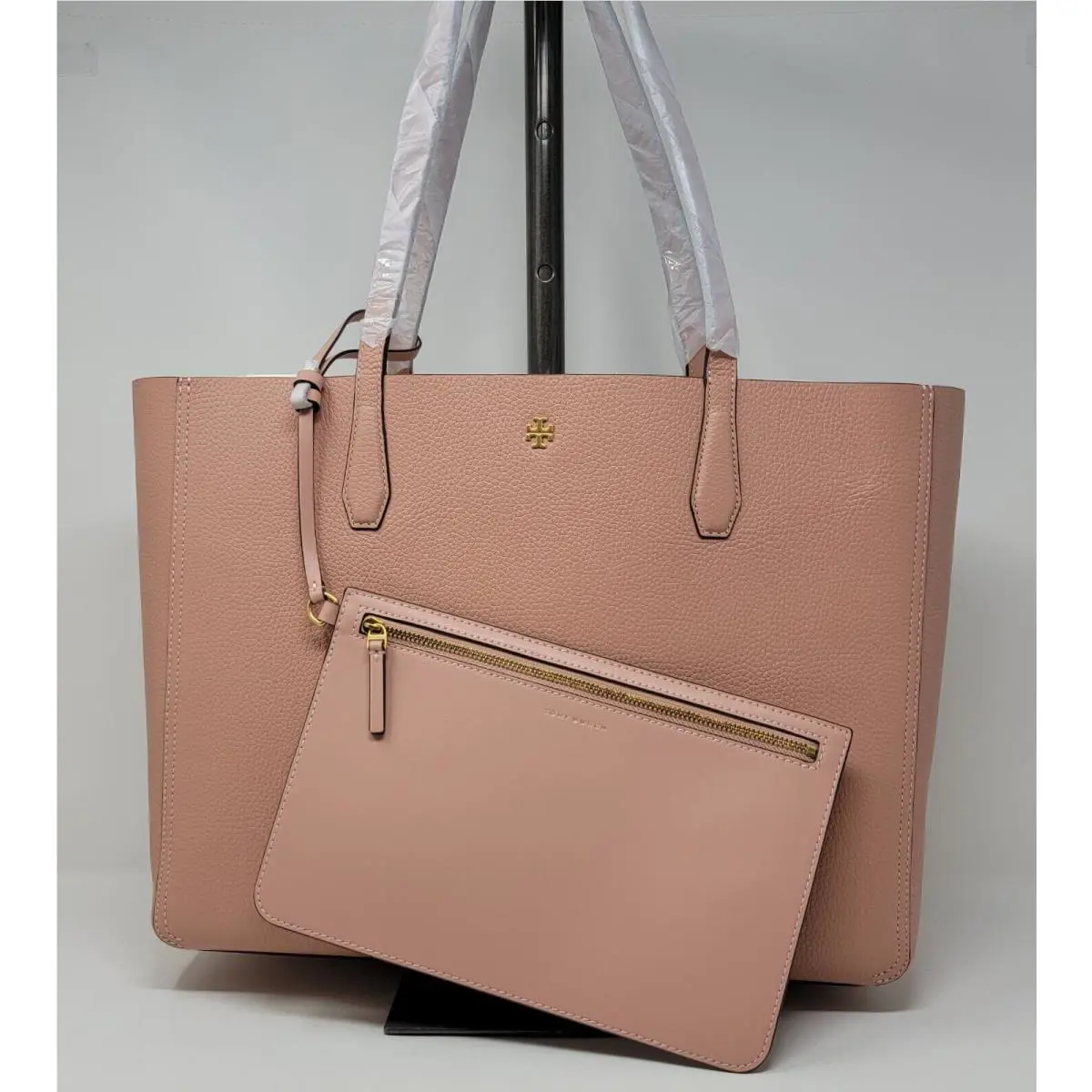 Tory Burch Blake Pebble Leather Pink Moon Large Tote