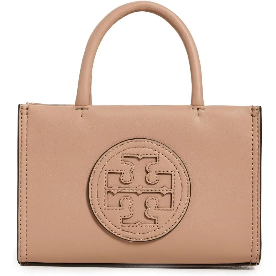 Tory Burch Womens Light Sand Beige Ella Bio Leather Tote Handbag Purse 19964-1