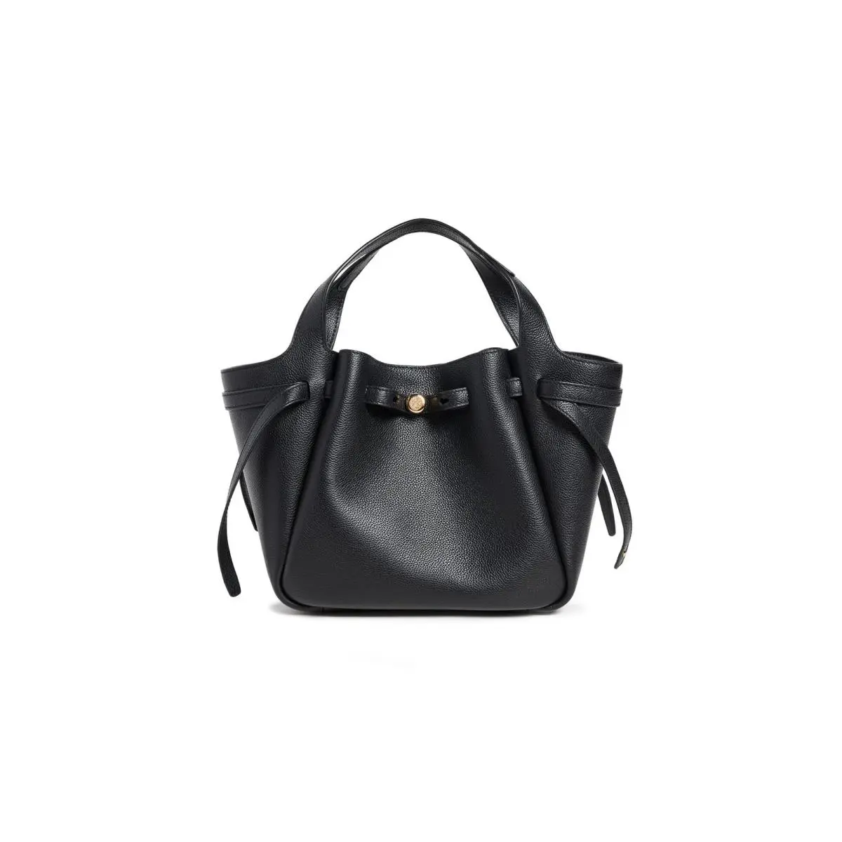 Tory Burch Women`s Romy Pebbled Satchel Black One Size