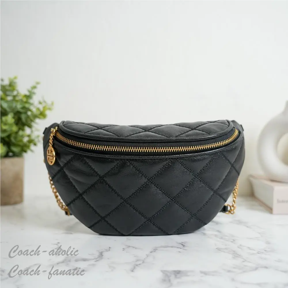 Tory Burch Willa Belt Bag Leather Fanny Pack Crossbody in Black