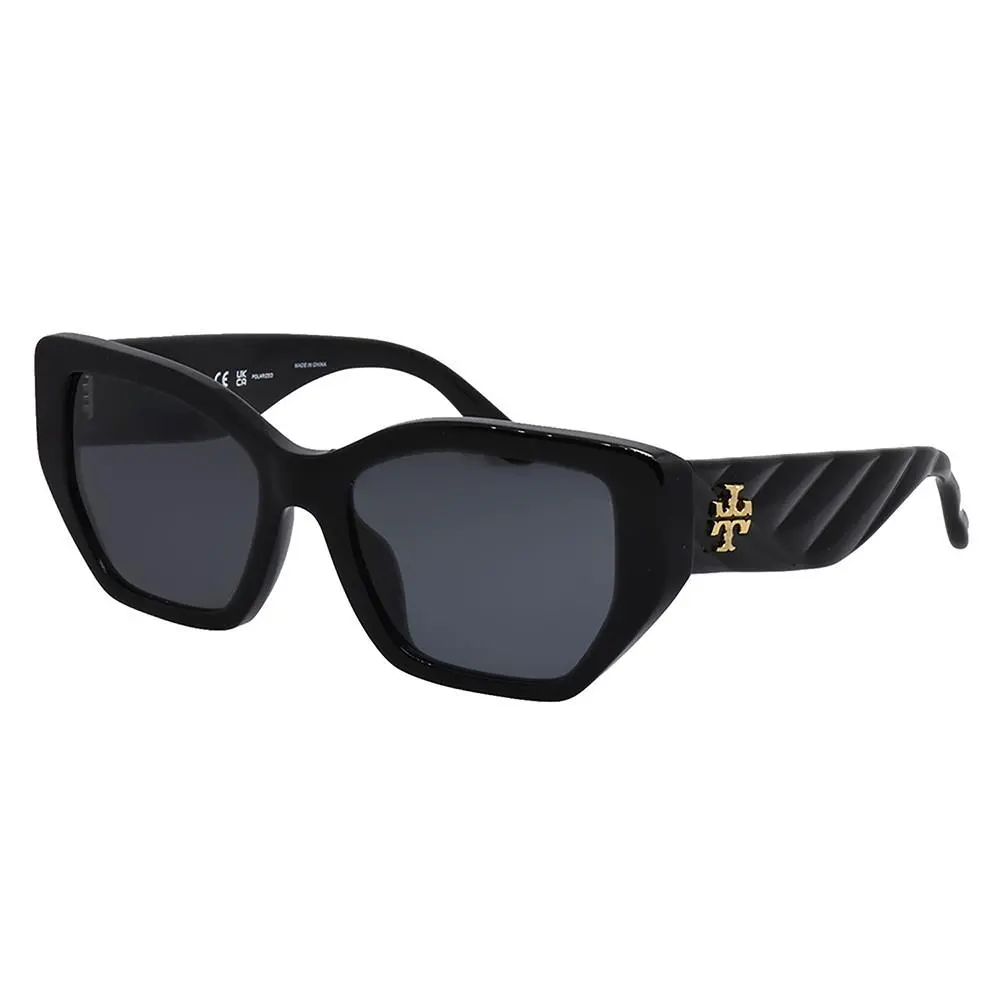 TY 7187U 170981 Black Plastic Sunglasses Grey Polarized Lens by Tory Burch