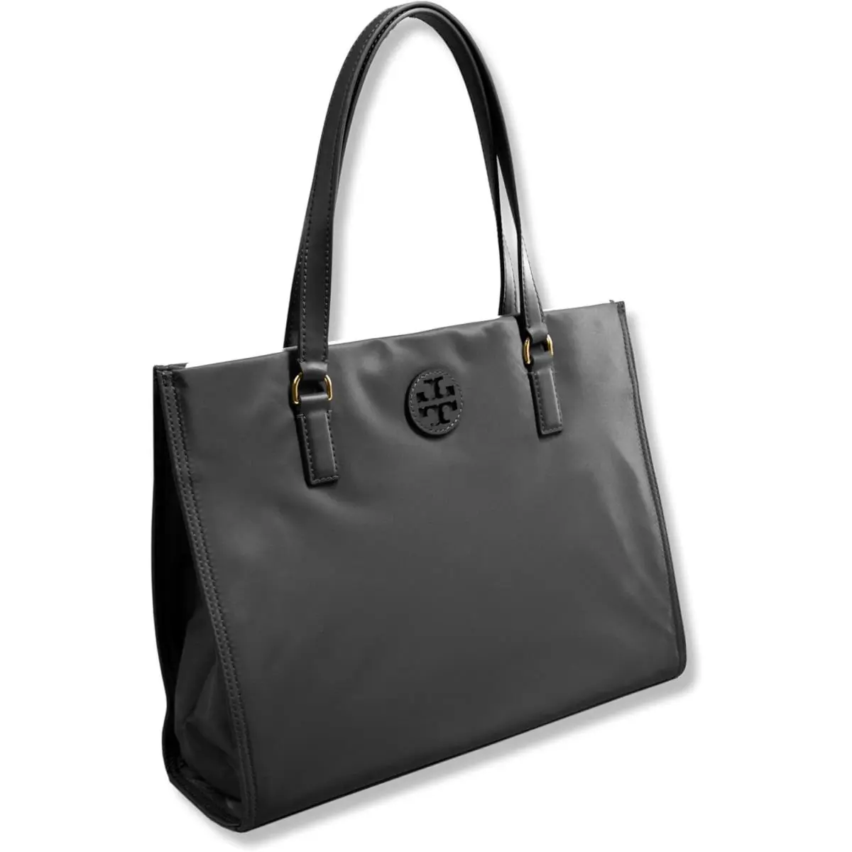 Tory Burch Womens Black Ella Small Nylon Tote Handbag Purse TB-075