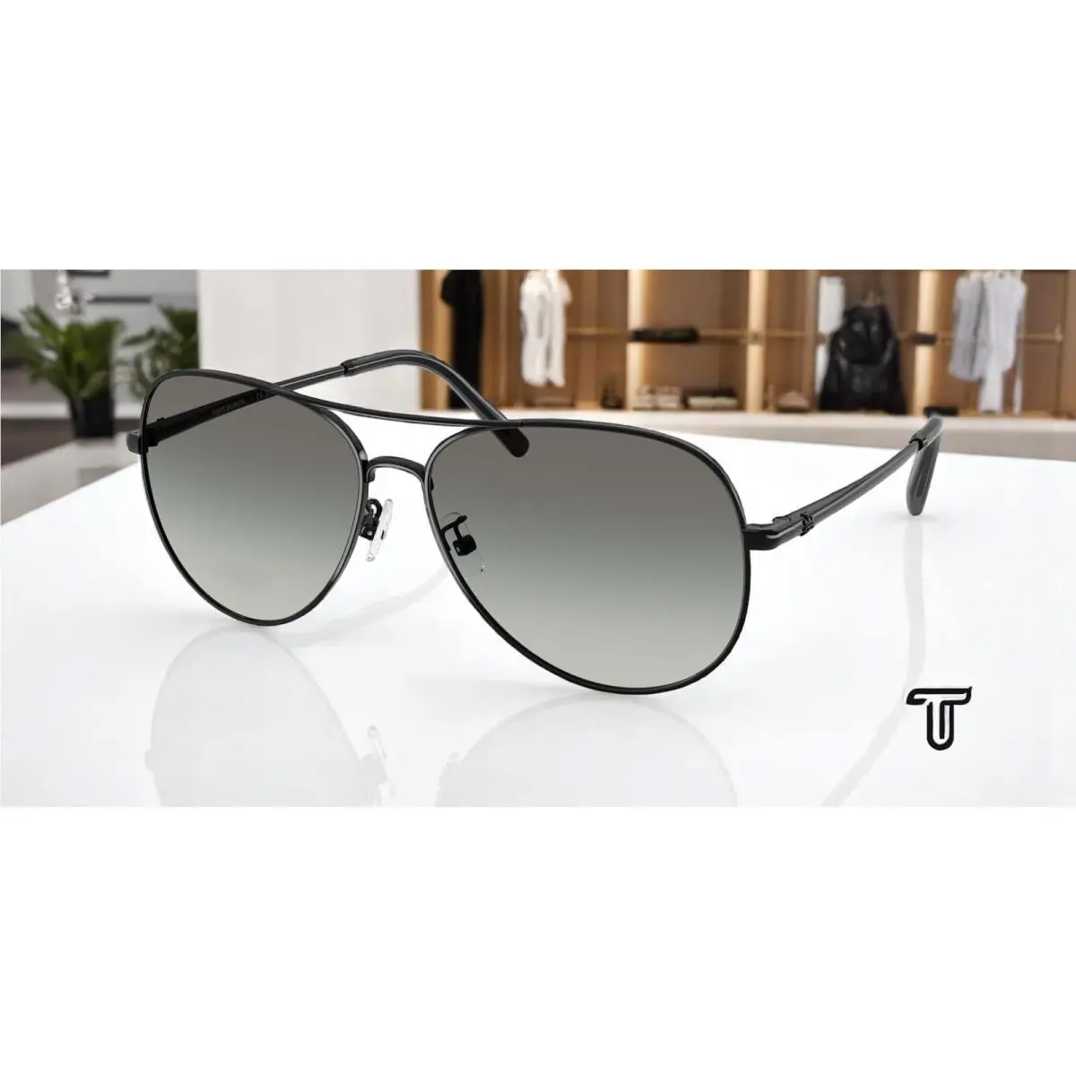 Tory Burch TY6114 328211 Black Grey Gradient 58 mm Women`s Sunglasses