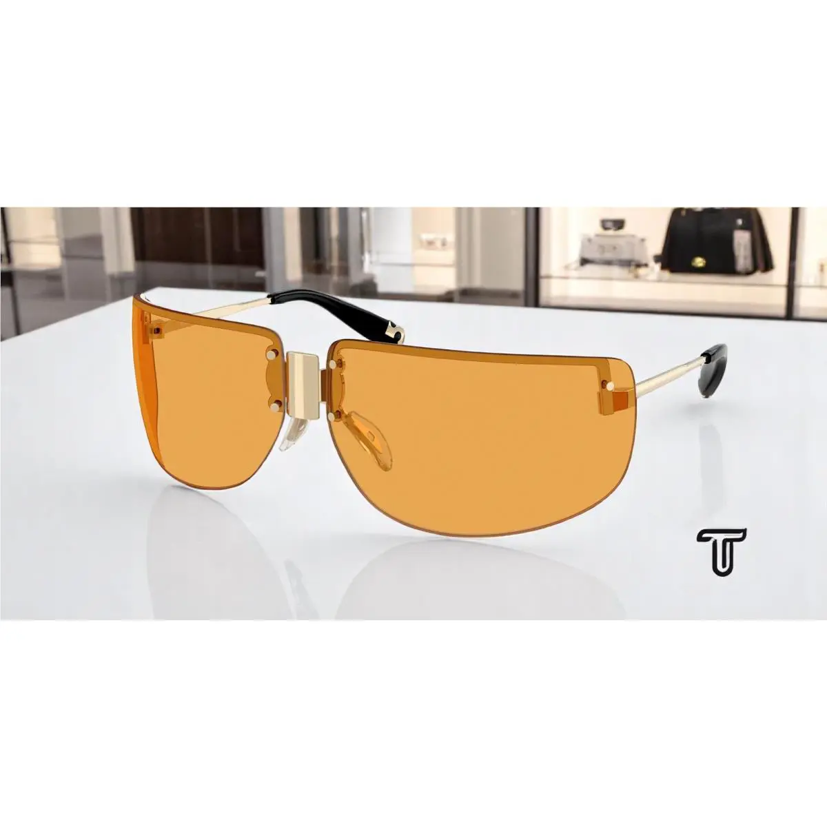 Tory Burch TY5015M 331007 Shiny Light Gold Orange 75 mm Women`s Sunglasses