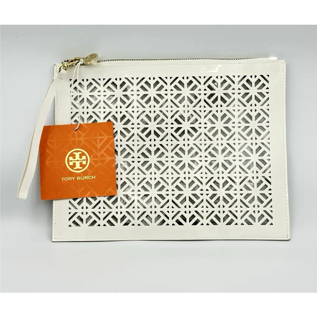 Tory Burch Pouch Clutch Limited Edition Lace Cut Bag Purse Travel White