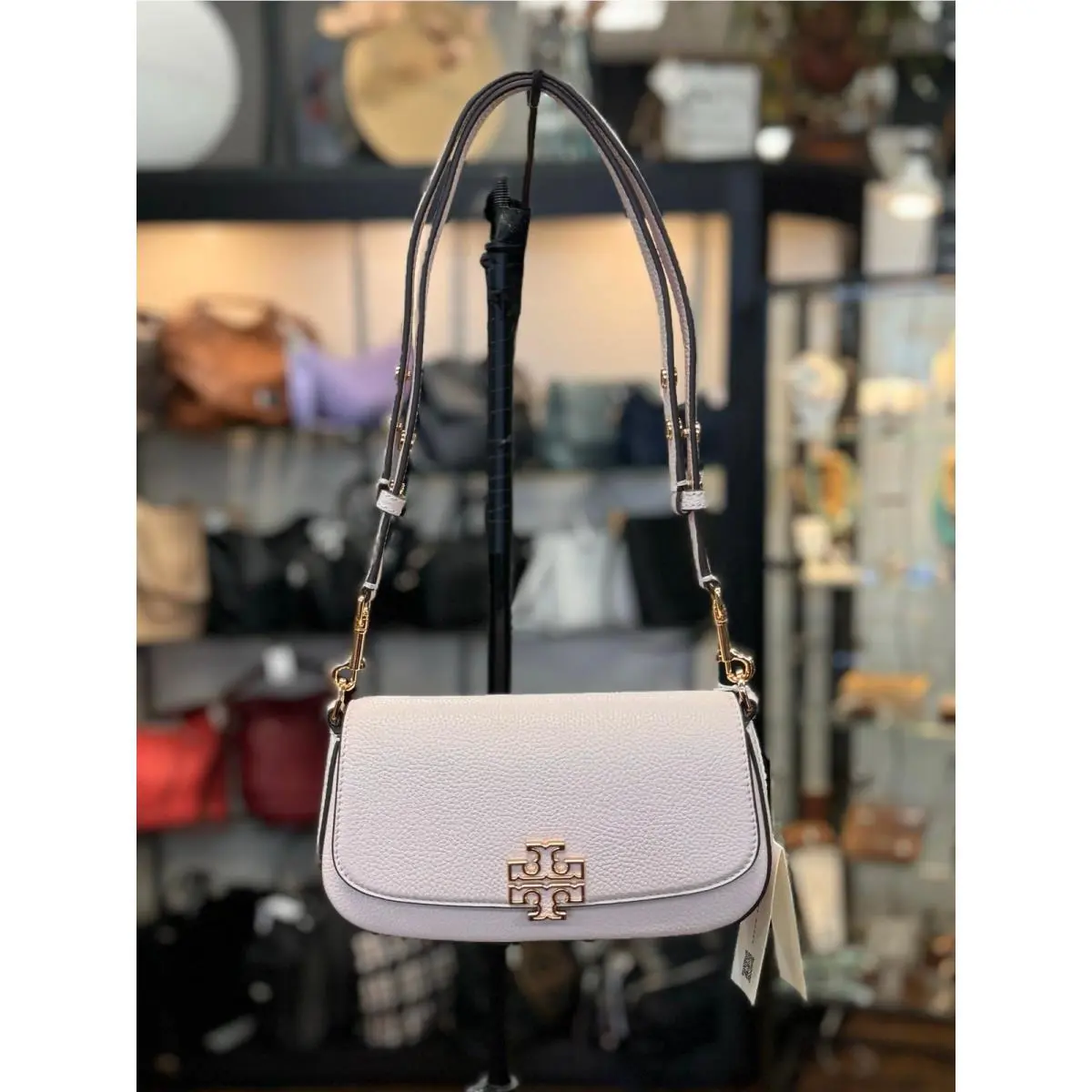 Tory Burch Delicate Pink Leather Britten Convertible Crossbody Bag W/tags