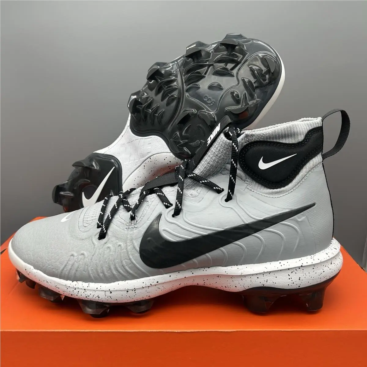 Nike Alpha Huarache Nxt Mcs Grey Black Mens Size 11.5 Baseball Cleats DJ6519-003