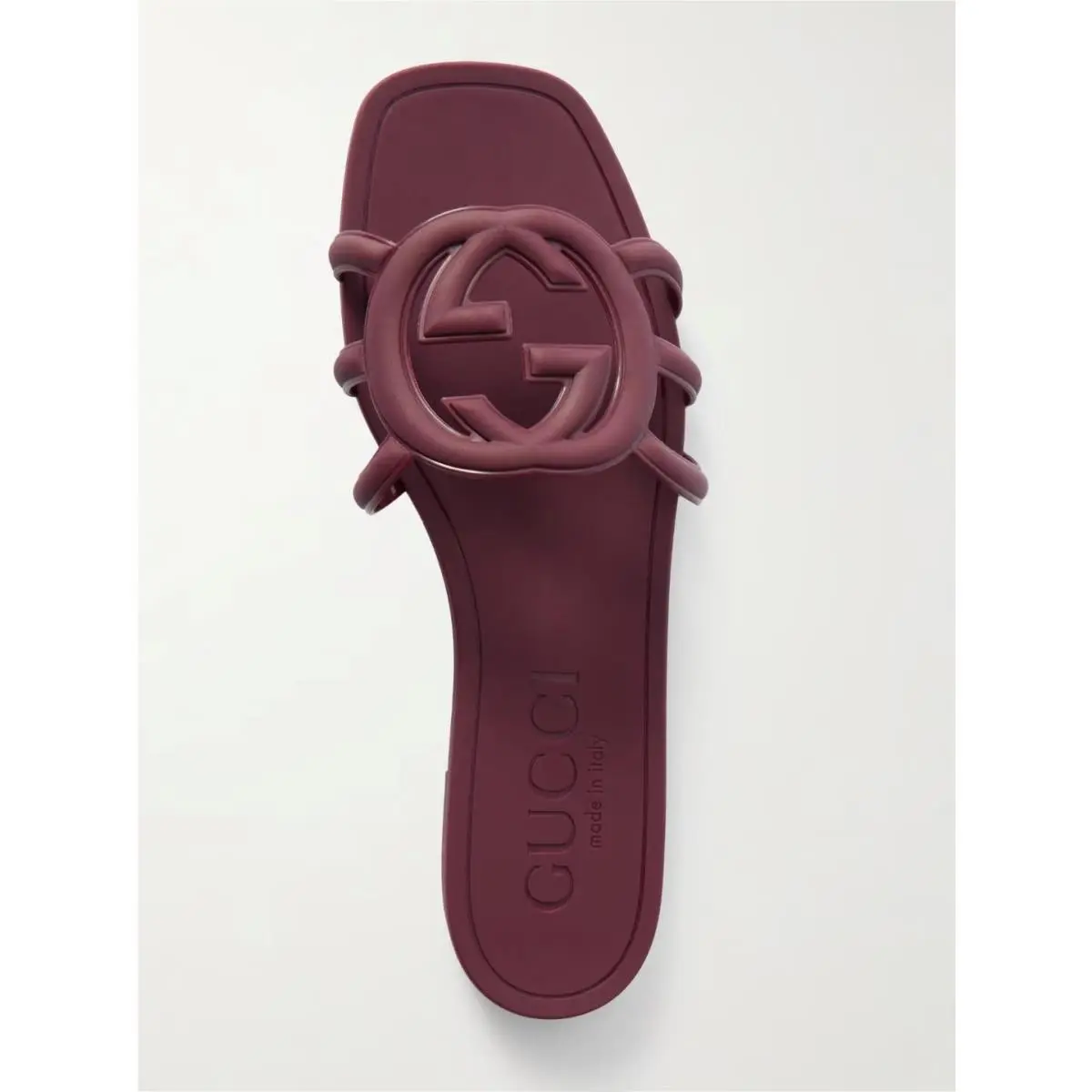 Interlocking GG Logo Cutout Rubber Slides Mules Sandals Shoes by Gucci
